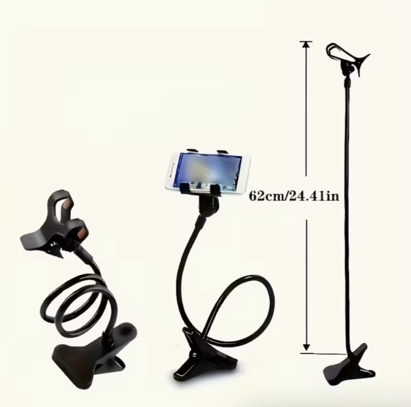 Phone Holder Stand for Bed Flexible Arm Adjustable Cell Phones Mount Clamp on Desk Bedframe
