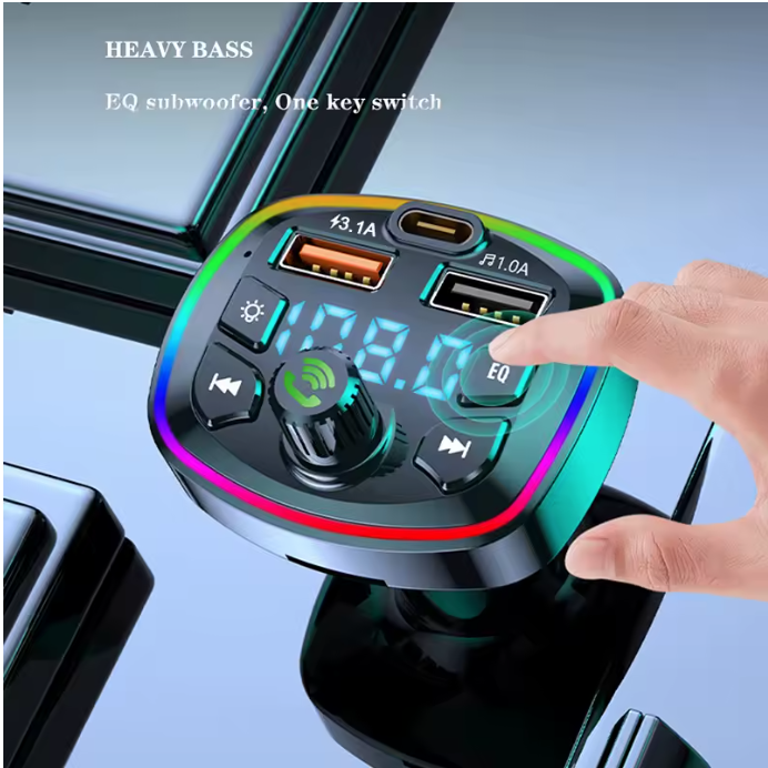 Car Bluetooth 5.0 FM Transmitter Wireless Adapter Mic Audio Receiver Auto MP3 Player 2.1A Dual USB Fast Charger Car Accessories