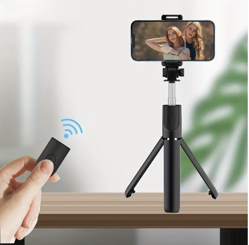 Phone Tripod & Selfie Stick, All in One Extendable Cell Phone Tripod with Wireless Remote, Travel Tripods Stand for iPhone 360° Rotation Compatible with iPhone Android, Camera
