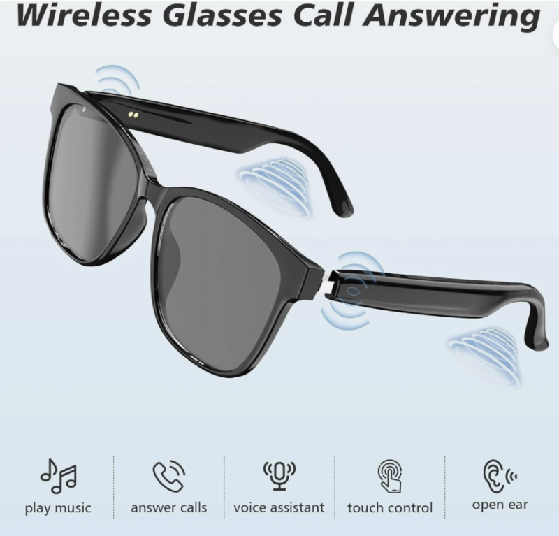 Smart Music Glasses Bluetooth 6.0 – Open-Ear Audio & Hands-Free Calling – Model VD-SAG003