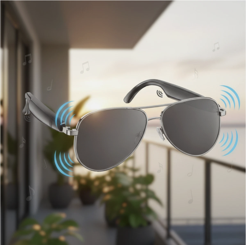Smart Music Glasses Bluetooth 6.0 – Open-Ear Audio & Hands-Free Calling – Model VD-SAG003