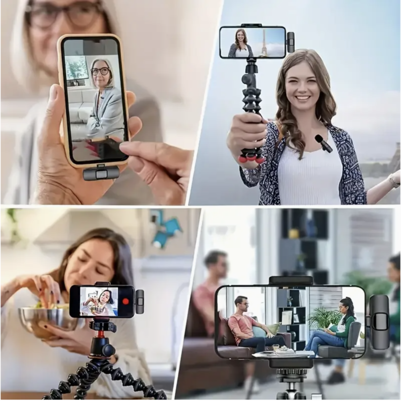 Professional Wireless Lavalier Microphone for iPhone iPad, Cordless Omnidirectional Clip Mic, Plug-Play Microphone for Interview Video Podcast Vlog YouTube