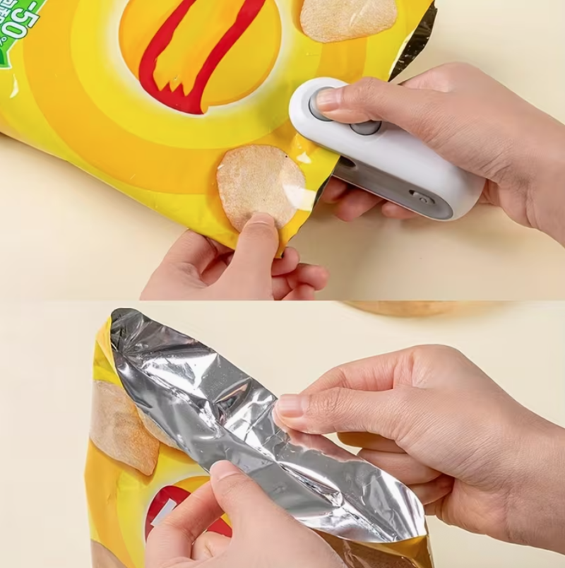 Portable Manual Sealing Machine – USB Rechargeable Handheld Bag Sealer (1pc)