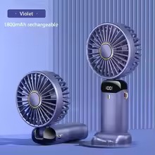 Handheld Fan, Portable Mini 3-in-1 Personal Neck/Desk/Hand Fan, USB-C Rechargeable with 5 Speeds Up to 10H, LED Display, Foldable Desktop Fans for Travel, Commuting, Office, Indoor, Outdoor